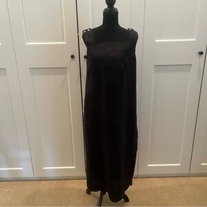 Vintage Jute Essentials Black Linen Maxi Dress with Wide Straps